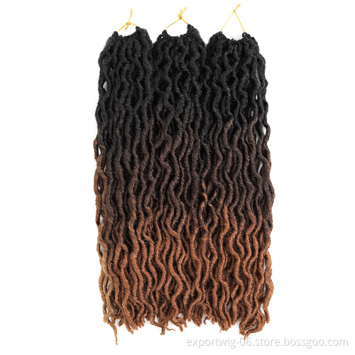 Synthetic Gypsy Locs Extension Jumbo Braiding Wavy Curly Crochet Braid Hair Goddess Faux Locs